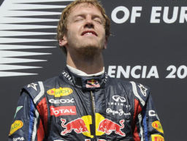 Sebastian Vettel, en el podio del Gran Premio de Europa.

Foto: AFP Photo