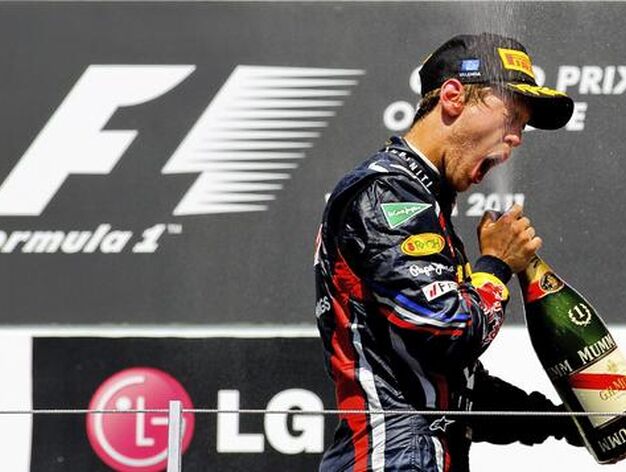 Sebastian Vettel, en el podio del Gran Premio de Europa.

Foto: EFE