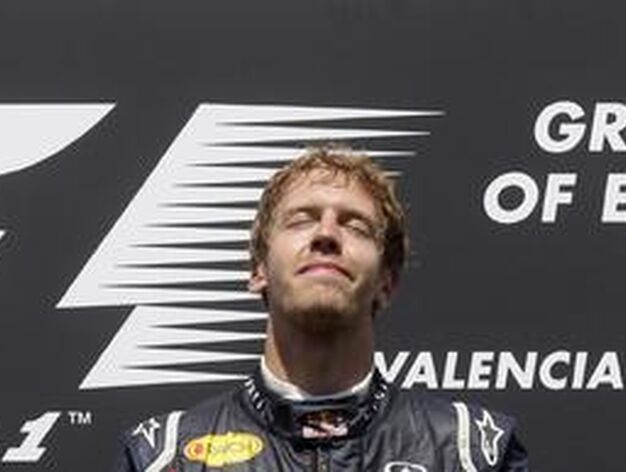 Sebastian Vettel, en el podio del Gran Premio de Europa.

Foto: Reuters