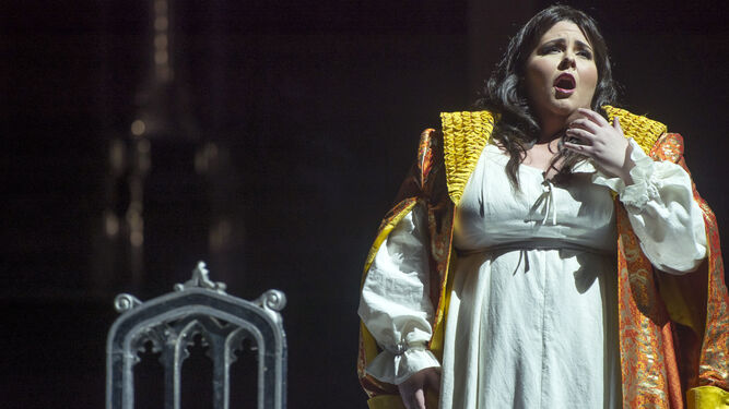 Angela Meade en el Maestranza, donde encabeza el elenco de la ópera 'Anna Bolena'.