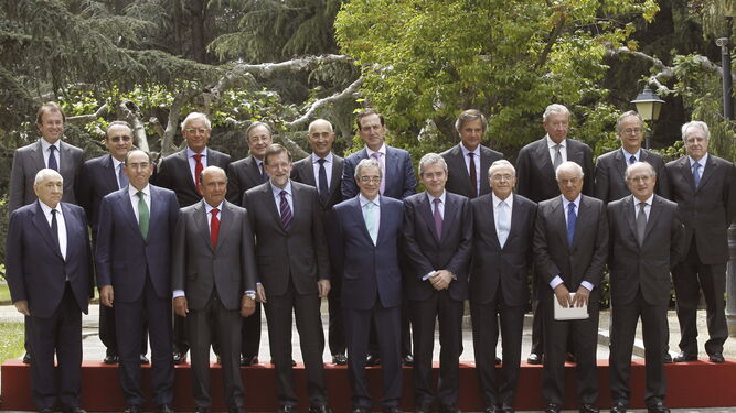 Imagen de la última reunión del Consejo Empresarial para la Competitividad con el presidente del Gobierno, celebrada en mayo de 2014.