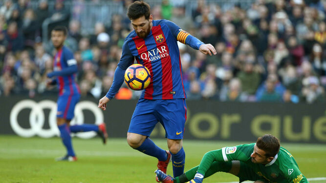 Messi, en el partido con Las Palmas