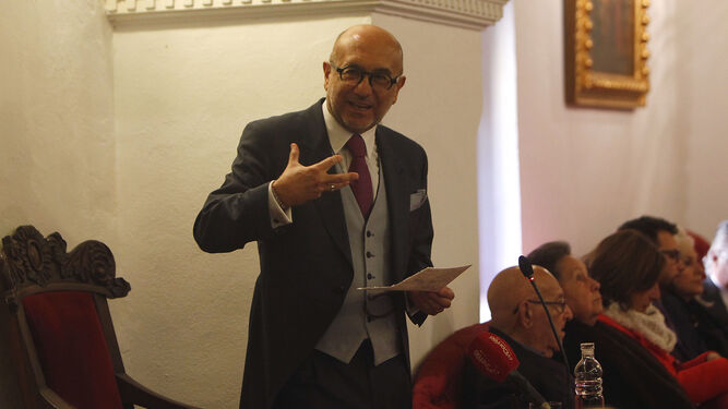 Manuel Marchena habla durante el acto de su nombramiento.
