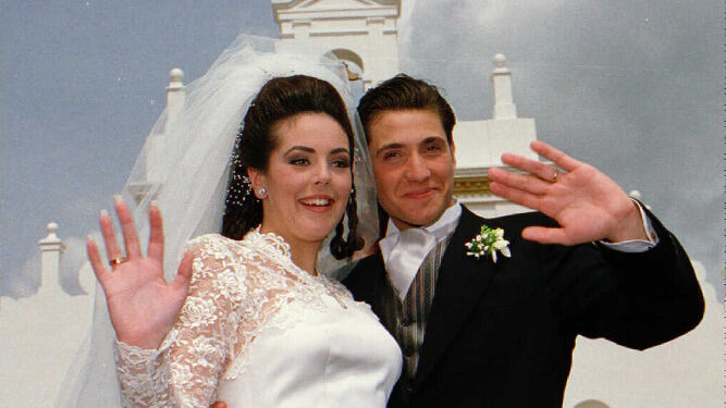 Rocío carrasco y Antonio David Flores, el día de su boda en 1996.