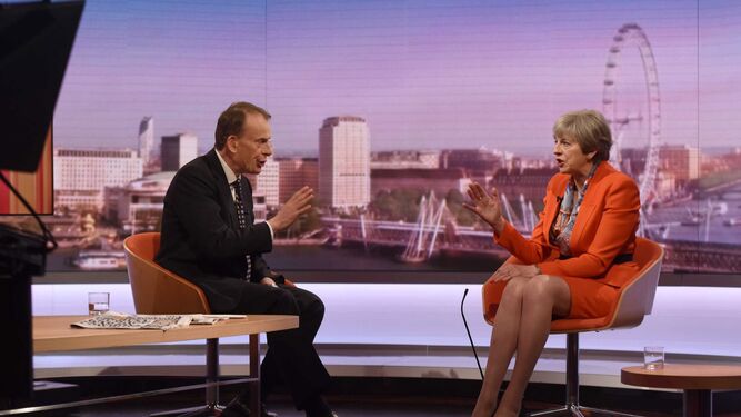 Theresa May, durante una entrevista en la BBC.