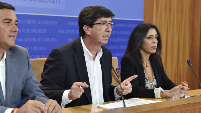 Juan Marín tras firmar el acuerdo presupuestario con el PSOE