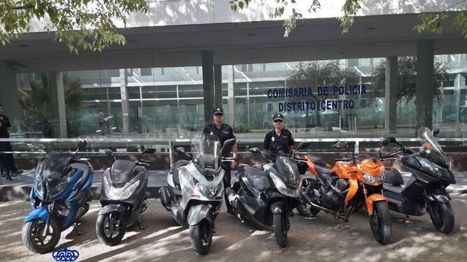 Las motos recuperadas por la Policía Nacional