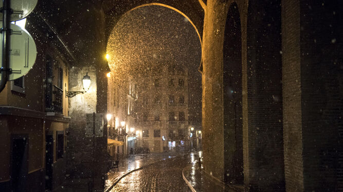 El domingo por la noche tambi&eacute;n lleg&oacute; la nieve a Granada