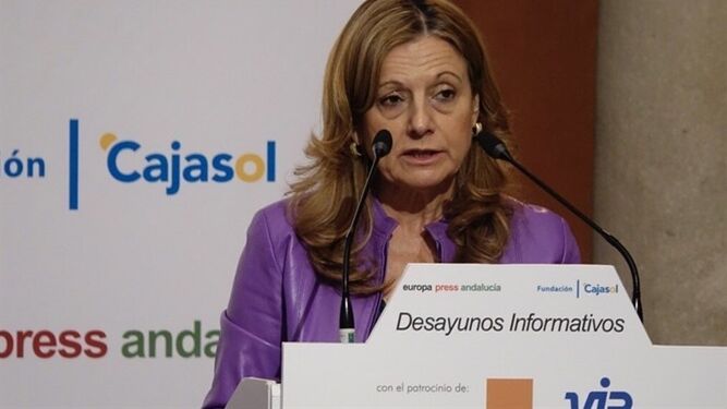 La consejera de Salud de la Junta de Andalucía, Marina Álvarez, en los desayunos informativos de Europa Press.