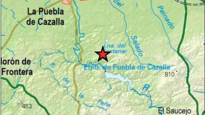 El epicentro de los seísmos en La Puebla de Cazalla.