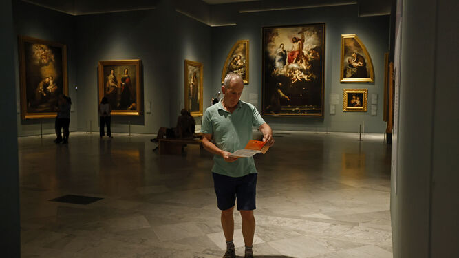 Un visitante en el Museo de Bellas Artes de Sevilla.