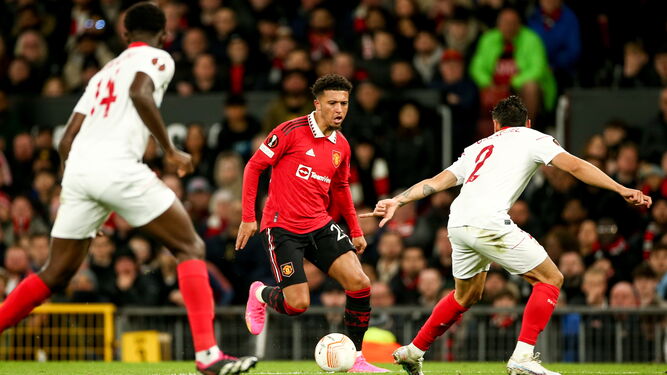 Imagen del partido de ida entre Manchester United y Sevilla