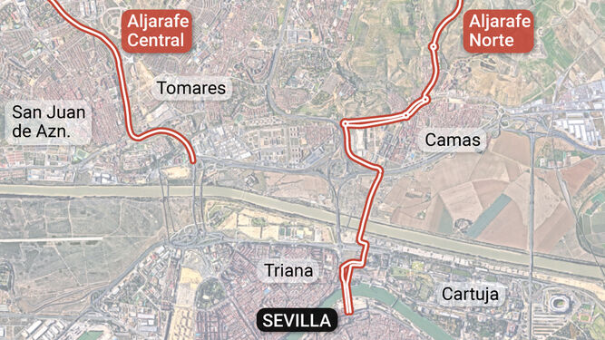 Los dos carriles bus-VAO para reducir a la mitad los atascos entre el Aljarafe y Sevilla en 2025