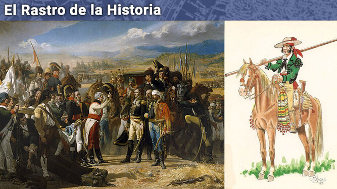 El famoso cuadro de la rendición de Dupont y una estampa de un garrochista.
