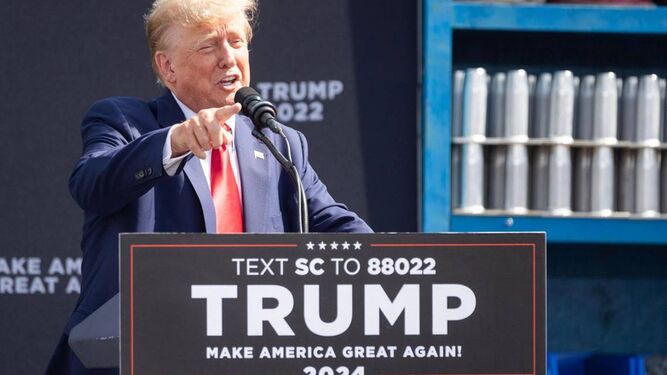 El ex presidente Donald Trump, en un acto de campaña.
