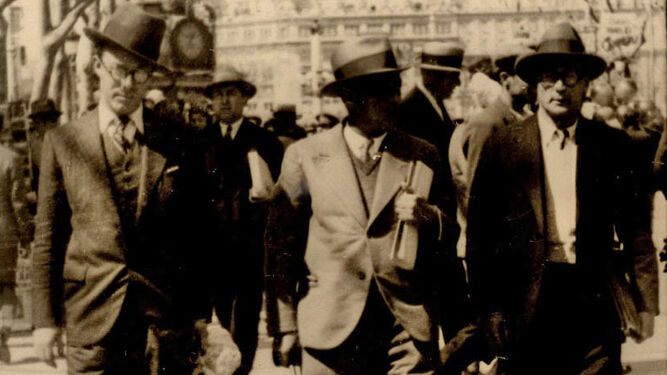 Roberto Gerhard, Arnold Schoenberg y Anton Webern en las Ramblas de Barcelona (1932)