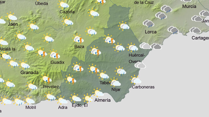 Previsión del tiempo en Almería para el domingo 28 de abril.