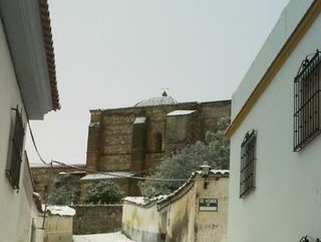 Nieve en el Castillo de las Guardas./ Teresa G&oacute;mez L&oacute;pez