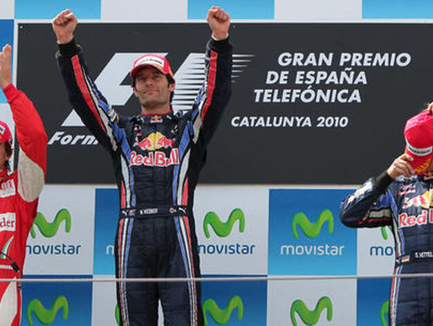 Fernando Alonso queda segundo en un Gran Premio dominado de principio a fin por el piloto de Red Bull Mark Webber. / EFE