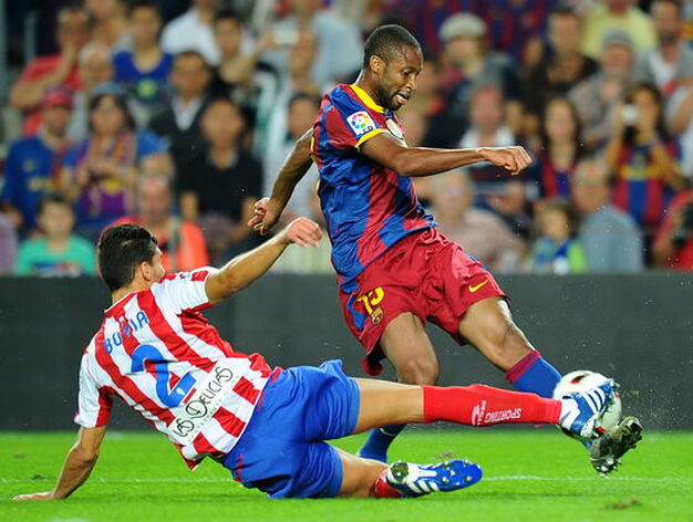 El Barcelona gana por la m&iacute;nima su primer partido sin Leo Messi. / AFP