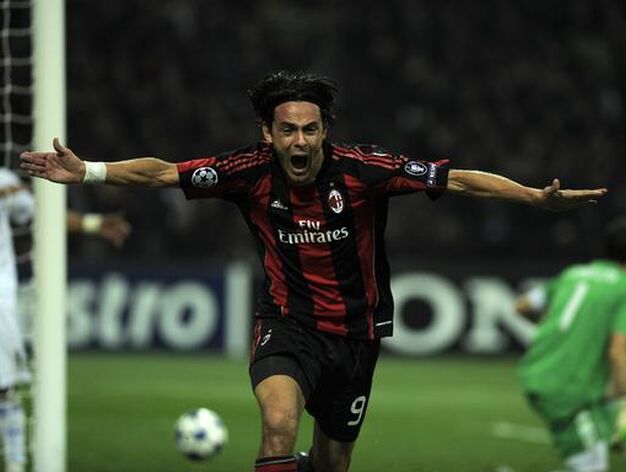Inzaghi celebra el 2-1.

Foto: AFP