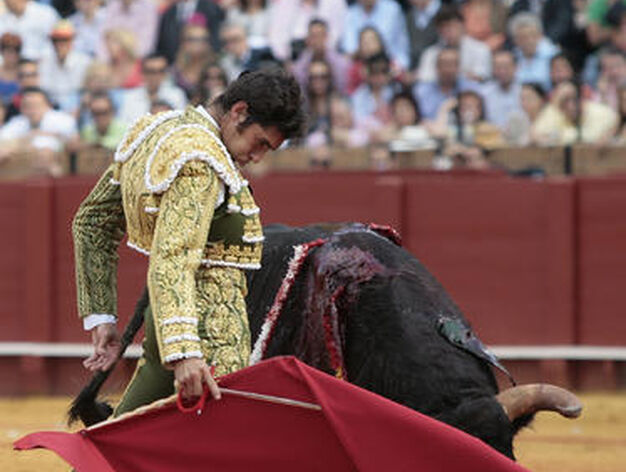 Cayetano, en su segunda intervenci&oacute;n en la Maestranza en el abono de 2011, en plena faena con el segundo toro.

Foto: Juan Carlos Mu&ntilde;oz