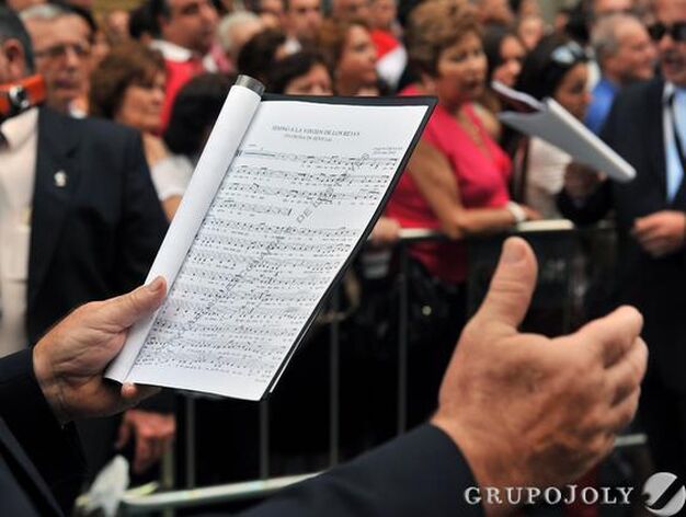 La partitura de la orquesta que llevaba la virgen. 

Foto: Juan Carlos V&aacute;zquez