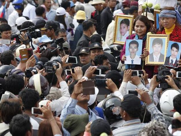 Manifestaci&oacute;n del Primero de Mayo en Camboya.

Foto: EFE