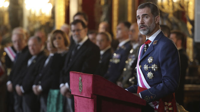 Felipe VI, durante su alocución.