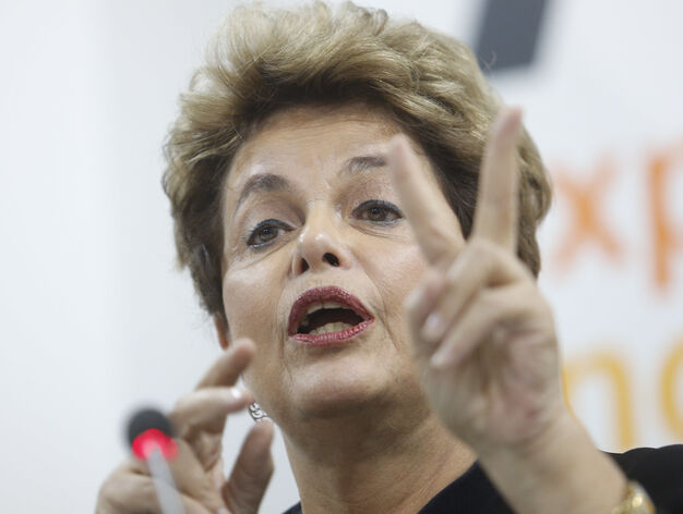 La im&aacute;genes de Dilma Rousseff en Sevilla