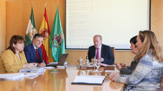 Villalobos presidiendo la Junta de Gobierno de ayer en la Diputación.