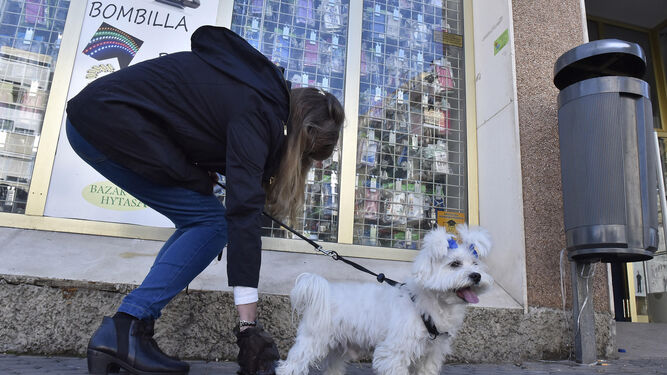 El gesto cívico de una vecina de Sevilla recogiedo el excremento de su perro.