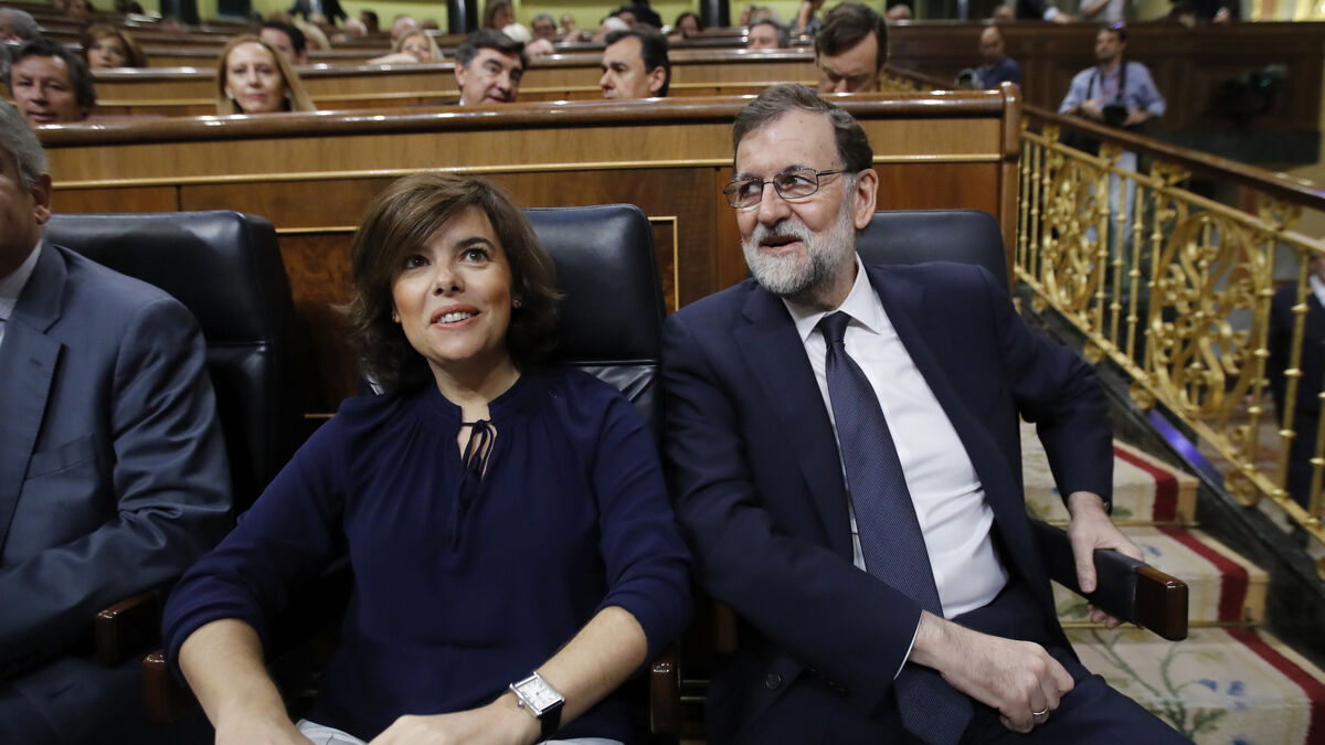Sáenz de Santamaría y Mariano Rajoy