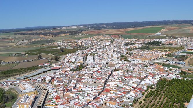 Vista aérea del municipio de Guillena.