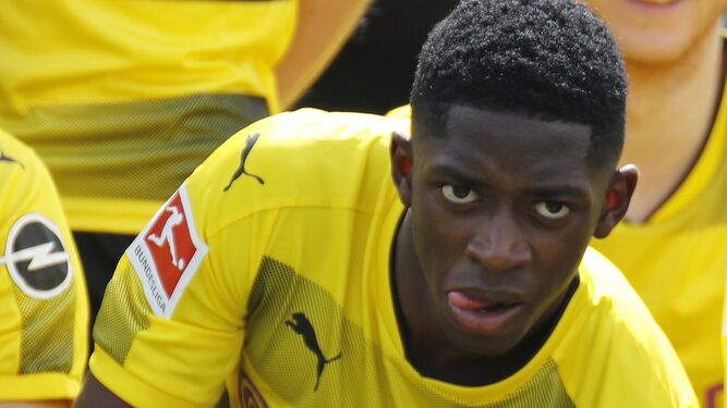 Ousmane Dembele, durante la foto oficial del Borussia Dortmund.