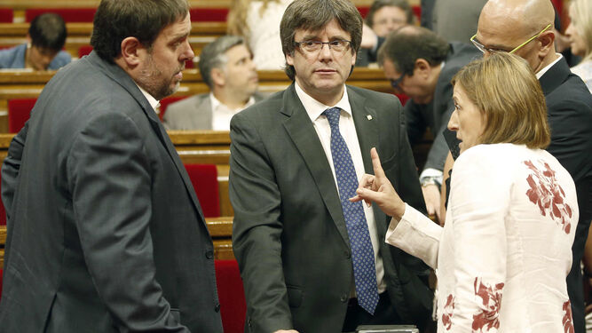 Oriol Junqueras, Carles Puigdemont, Carme Forcadell y Raül Romeva.