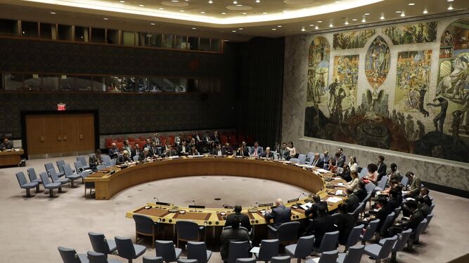 Consejo de Seguridad de la ONU en la sesión para calificar la acción de Corea del Norte