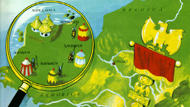 Situación de la aldea de Asterix dentro de la Galia.