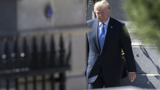 Donald Trump en los jardines de la Casa Blanca