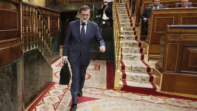 Mariano Rajoy, en el hemiciclo en del Congreso.
