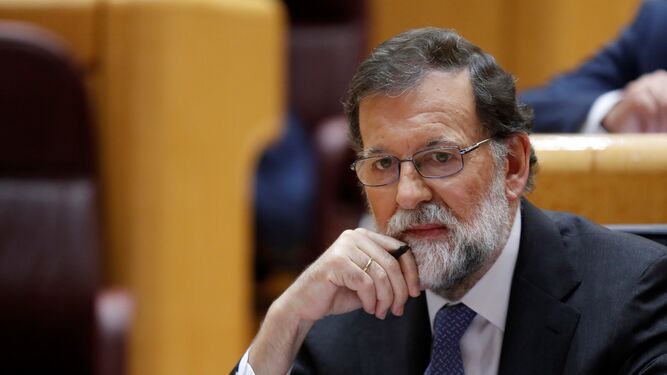 Rajoy, en el pleno extraordinario del Senado de este viernes.