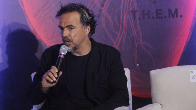 González Iñárritu, durante la presentación de 'Carne y arena' en México D. F., el pasado mes de septiembre.