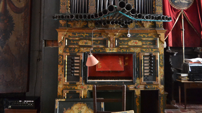 Imagen parcial del órgano tras la restauración.