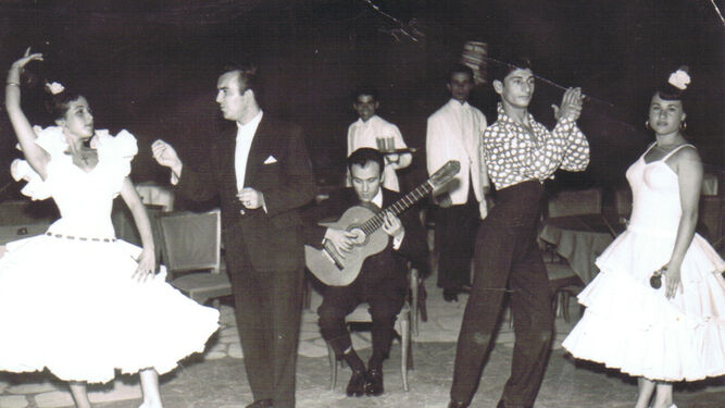 Con Carrete, en el tablao El Mañana, en los años 60.