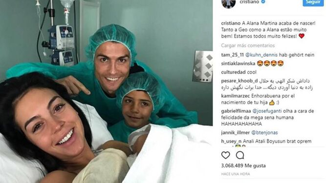 Alana Martina, la hija 	de Ronaldo, bate récords