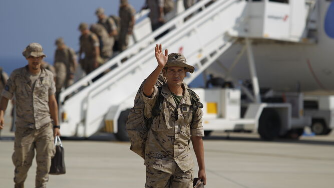 Militares procedentes de Mali recién retornados a España.