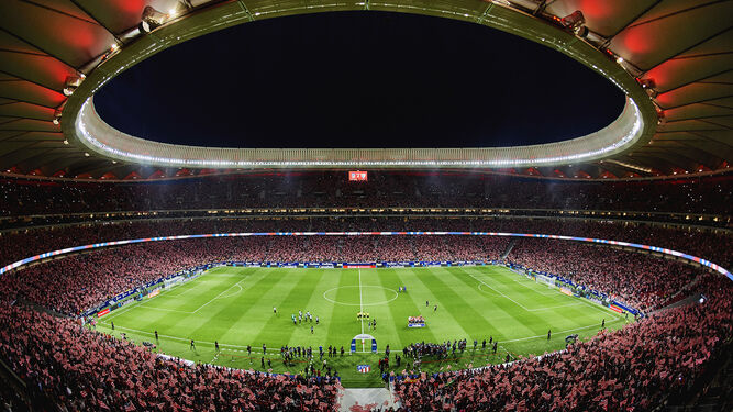 Celebración de un partido en el estadio Wanda Metropolitano.