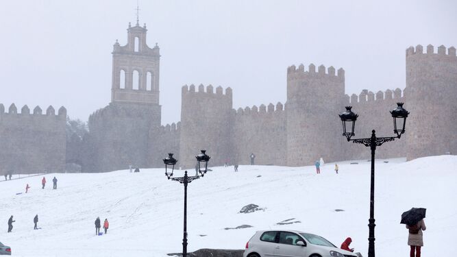Nieve en Ávila.