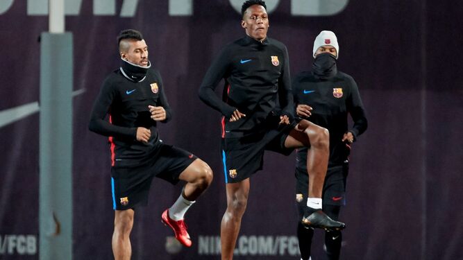Imagen del entrenamiento del Barça