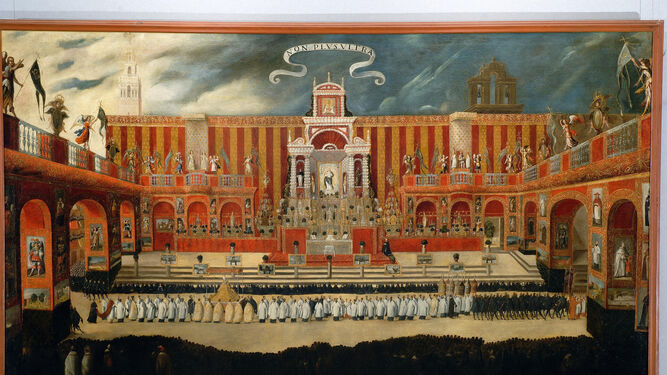 'Fiestas de consagración de la Iglesia del Sagrario de la Catedral' (1662), lienzo anónimo que recrea la gran fiesta que se vivió en Sevilla cuando el Papa aprobó el culto a la Concepción.
